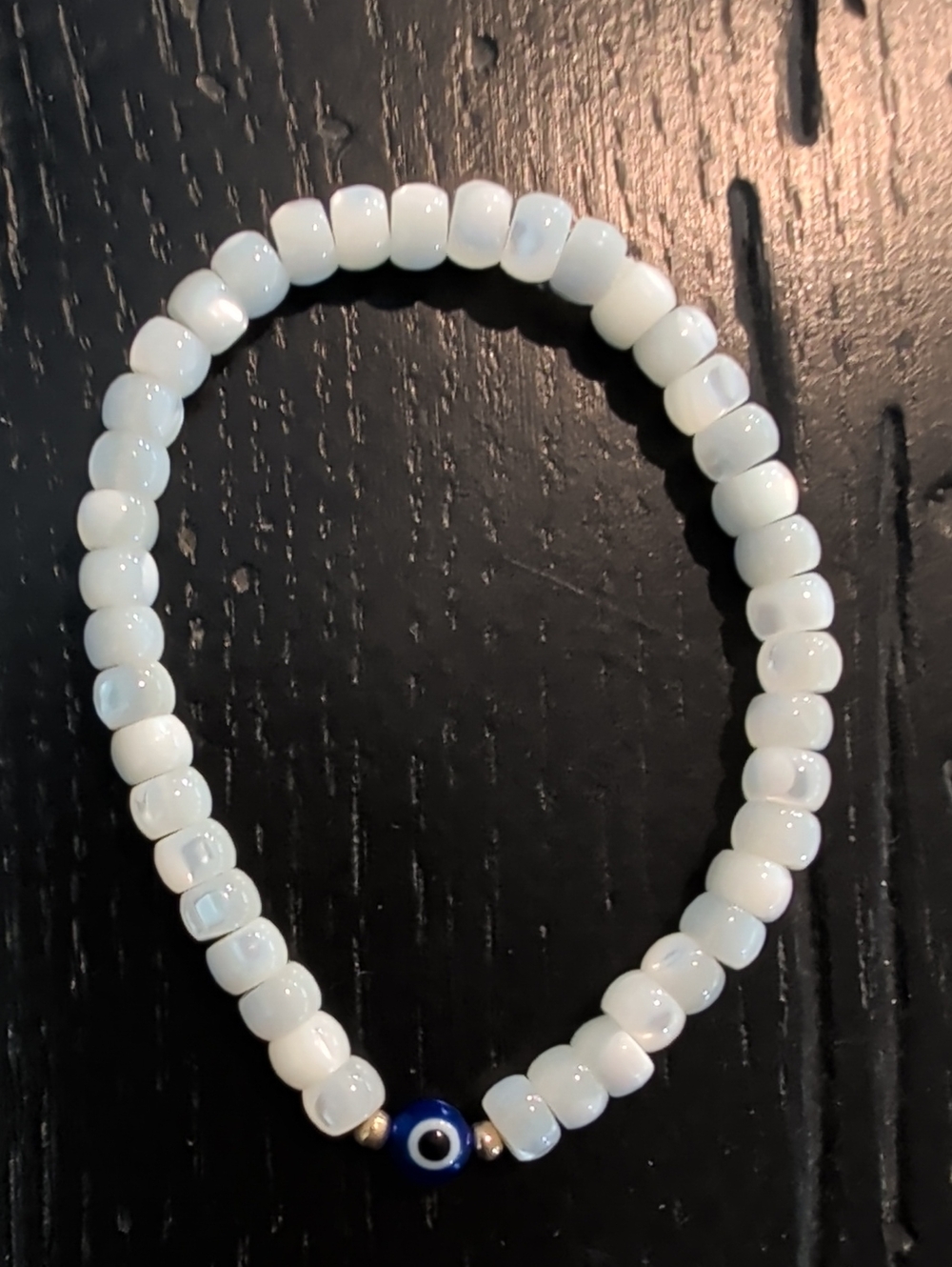 Mother Of pearl/Evil Eye Bracelet